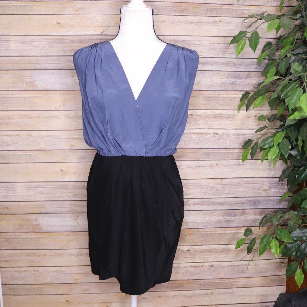 Amanda Uprichard Silk Faux Wrap Mini Dress